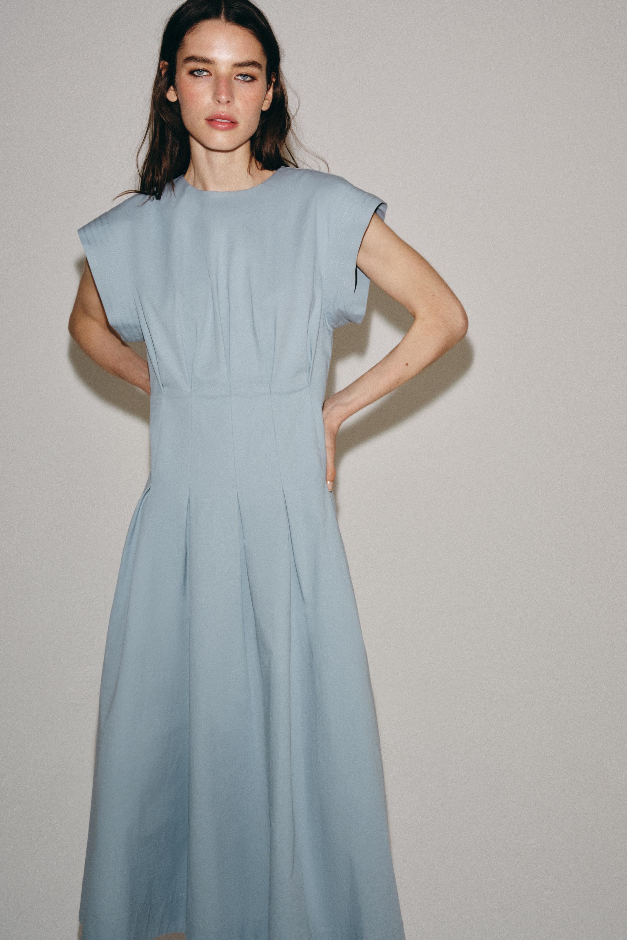 ZW COLLECTION PLEATED POPLIN DRESS